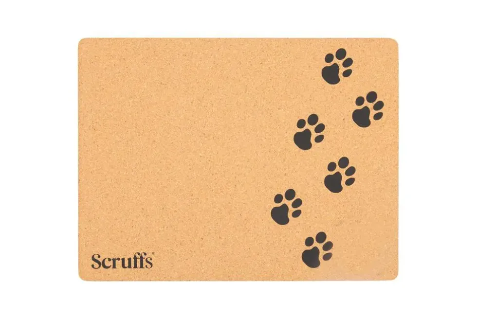 Dessous de gamelle coloris marron en liège motifs pattes Scruffs – 40 x 30 cm