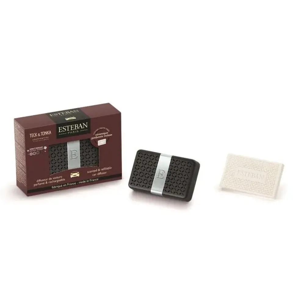 Diffuseur de voiture parfumé Teck et Tonka Esteban - rechargeable