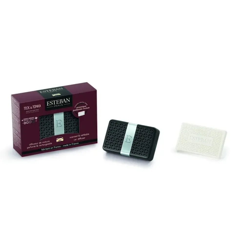 Diffuseur de voiture parfumé Teck et Tonka Esteban - rechargeable
