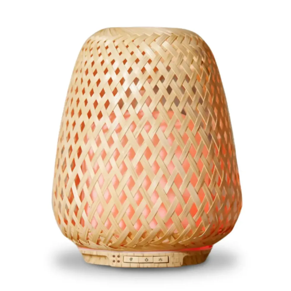 Diffuseur ultrasonique en bambou tressé Olaki Zen' Arôme - diffusion 40 m2