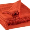 Drap hammam en coton coloris marmelade Vivaraise Cancun - 90 x 180 cm