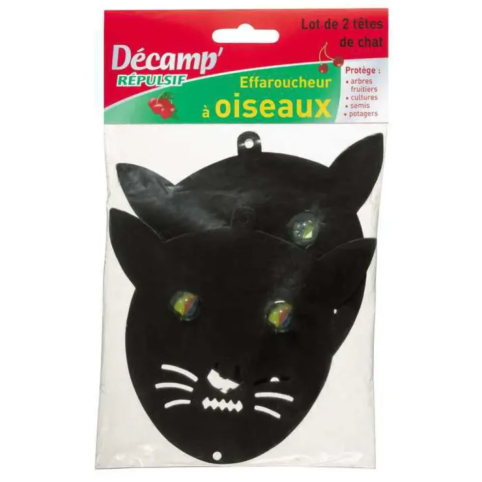 Effaroucheur oiseau tête de chat x 2