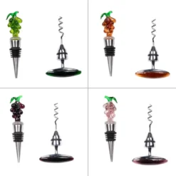 Ensemble de 2 accessoires fantaisie pour le vin en inox