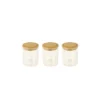 Ensemble de 3 boîtes à épices 190 ml en verre et bambou 8,5 x6,5 cm