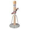 Ensemble presse-purée et éplucheur en bois de hêtre naturel - 24 cm