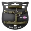 Ensemble sellerie pour chat coloris vert en nylon harnais et laisse Bobby Safe - Taille XS