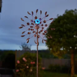 Eolienne solaire Breeze coloris marron en métal Smartgarden - 215 x 58 x 25 cm