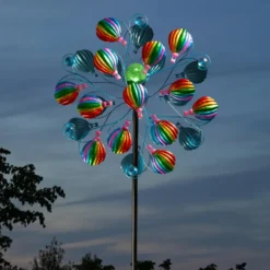 Eolienne solaire SkyRunner coloris bleu en métal Smartgarden - 213 x 58 x 25,5 cm