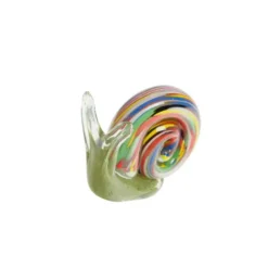 Escargot décoratif en verre sulfure multicolore Hugo - 14 x 6 x 8,5 cm