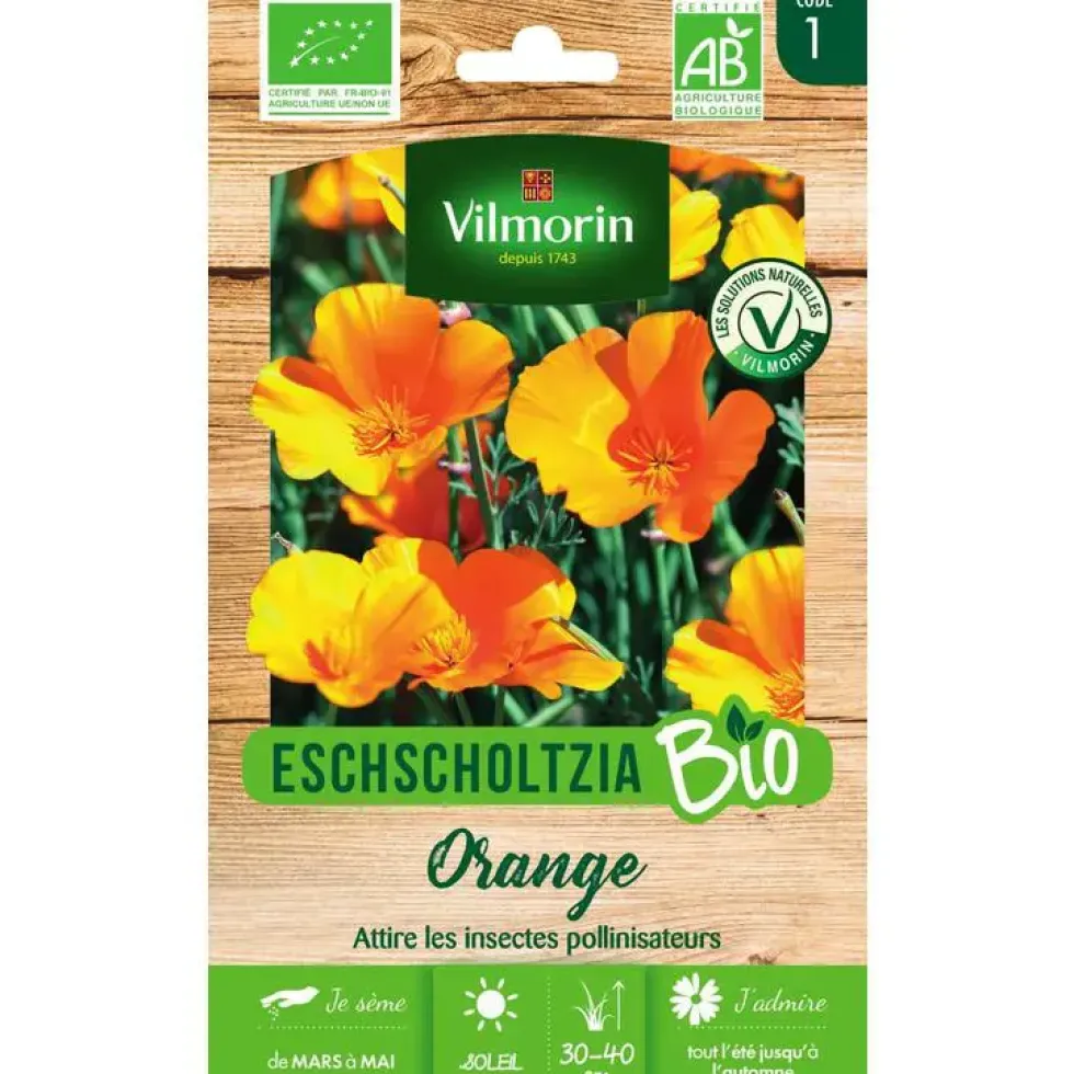 Eschscholtzia Bio Orange Vilmorin - graines à semer