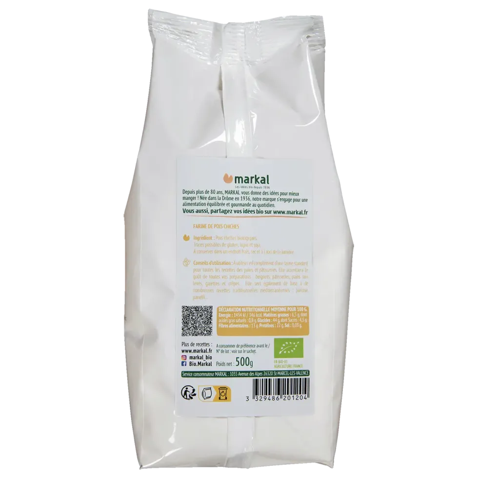 Farine de pois chiches bio - 500 g