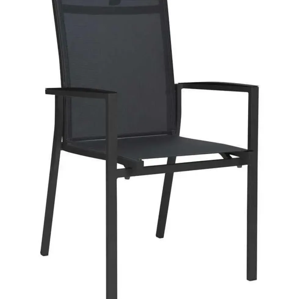 Fauteuil coloris noir en aluminium Levanto
