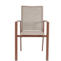 Fauteuil coloris terre cuite en aluminium Bizzotto Konnor - 56 x 60 x 88 cm