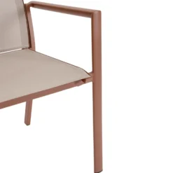 Fauteuil coloris terre cuite en aluminium Bizzotto Konnor - 56 x 60 x 88 cm