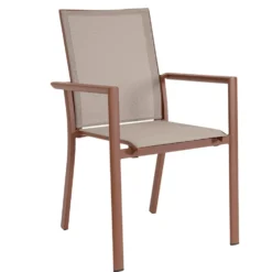 Fauteuil coloris terre cuite en aluminium Bizzotto Konnor - 56 x 60 x 88 cm