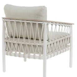 Fauteuil crème en aluminium et corde Bizzotto Fenix - 75 x 75 x 85 cm