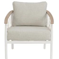 Fauteuil crème en aluminium et corde Bizzotto Fenix - 75 x 75 x 85 cm
