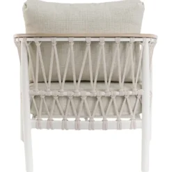 Fauteuil crème en aluminium et corde Bizzotto Fenix - 75 x 75 x 85 cm