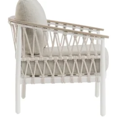 Fauteuil crème en aluminium et corde Bizzotto Fenix - 75 x 75 x 85 cm