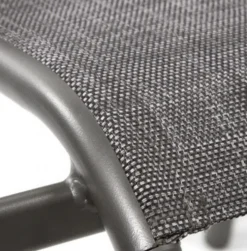 Fauteuil de jardin en aluminium, textilène anthracite chiné - CREADOR Tosca