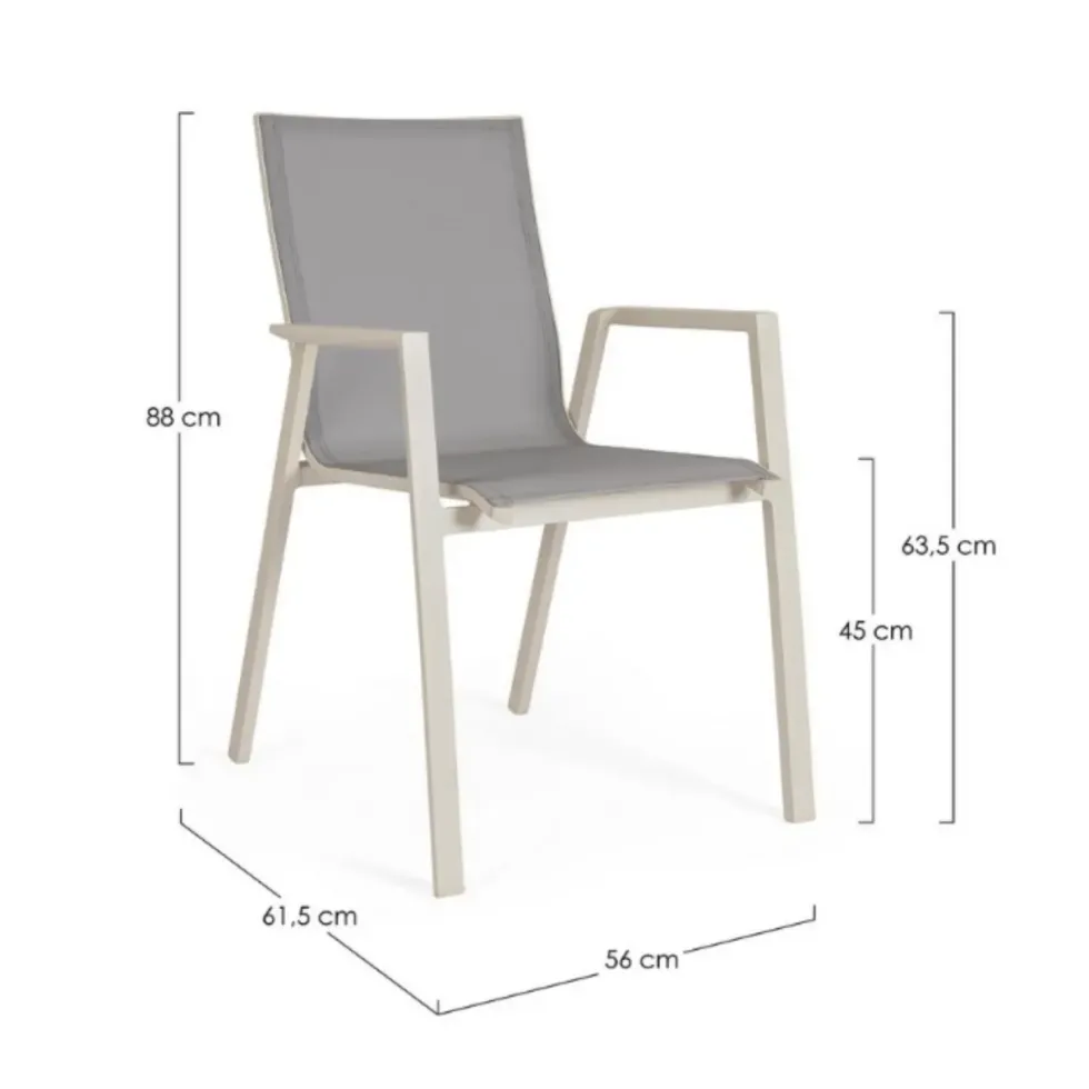 Fauteuil de jardin en aluminium et textilène Bizzotto Krion Pélican