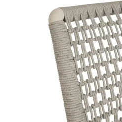 Fauteuil grège en aluminium, teck et corde Bizzotto Maddox - 56 x 60 x 82,5 cm
