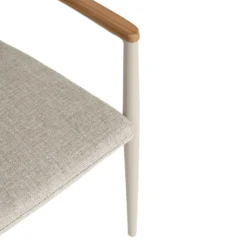 Fauteuil grège en aluminium, teck et corde Bizzotto Maddox - 56 x 60 x 82,5 cm