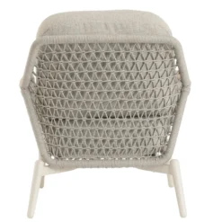 Fauteuil grège en aluminium, teck et corde Bizzotto Eulero - 75 x 98 x 85 cm