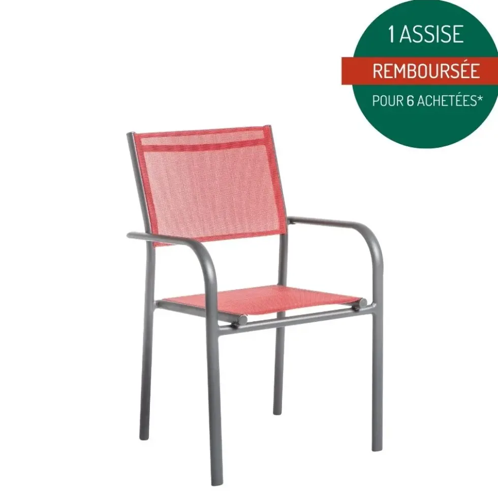 Fauteuil Niello coloris rouge 51 x 56 x 87 cm