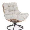 Fauteuil pivotant Aralia coloris gris en corde - 72 x 83 x 93 cm