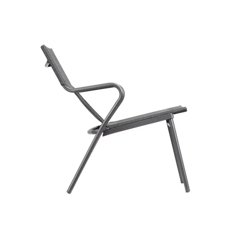 Fauteuil 1 place Vence Batylin Obsidian coloris gris Lafuma - 68 x 69 x 70 cm