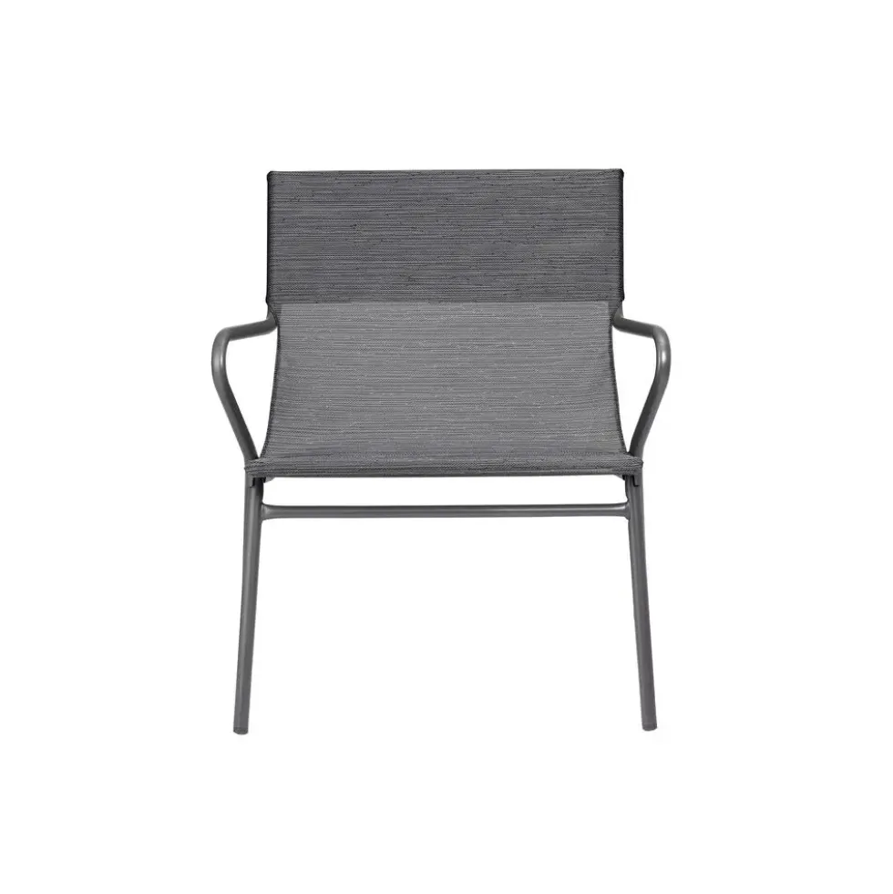 Fauteuil 1 place Vence Batylin Obsidian coloris gris Lafuma - 68 x 69 x 70 cm