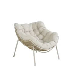 Fauteuil relaxant coloris beige en acier Cocoon II - 114 x 96 x 83 cm