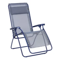 Fauteuil relax en acier et toile bleu Lafuma R Clip Colorblock - 68 x 88 x 115 cm