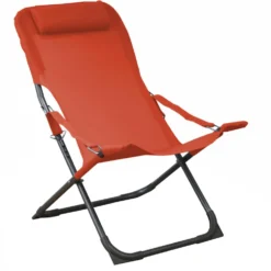 Fauteuil relax graphite/orange 127 x 61 x 28,5 cm