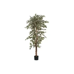 Ficus Hawaii vert panaché artificiel en pot plastique H 180 x Ø 90 cm
