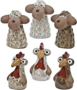 Figurine décorative en terre cuite émaillée Deroma Mini farmer - Ø 7 x 10 cm