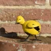 Figurine décorative poussin coloris jaune en métal