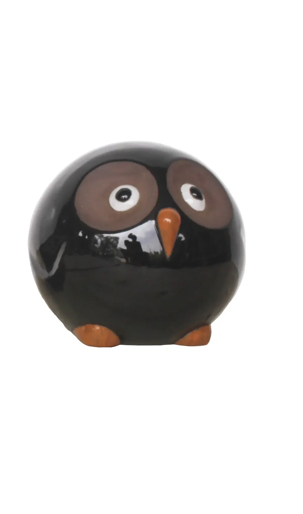 Figurine hibou en céramique coloris noir Pot&Déco Bubu - Ø 20 x H 18 cm