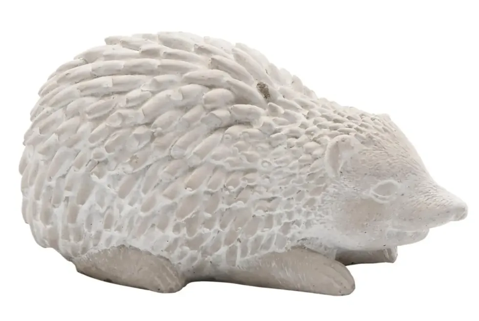 Figurine hérisson coloris gris en ciment - 18,5 x 11,5 x 9,5 cm