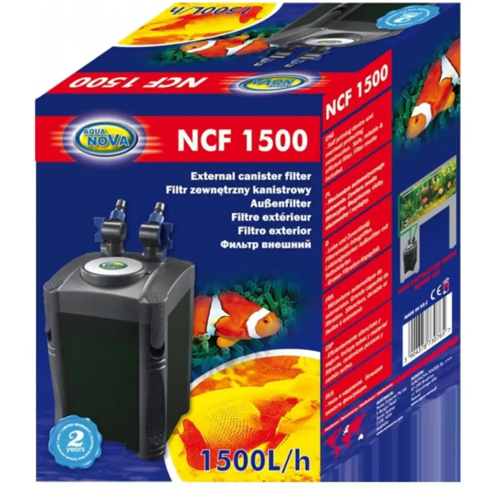 Filtre aquarium grande capacité pour 600L - AQUA NOVA modèle NCF-1500