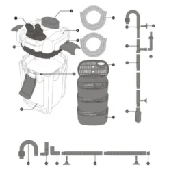 Filtre externe pour aquarium, jusqu'à 2000L, SUNSUN - modèle HW-704A