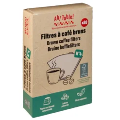 Filtres à café bruns n°4 Ah Table - les 80 pièces