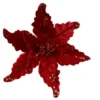 Fleur artificielle de Poinsettia en velours rouge - Ø 44 x H 17 cm
