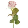 Fleur artificielle en papier tige de rose coloris blanc - H 44 cm