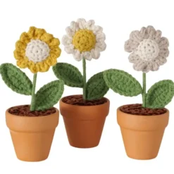Fleur en crochet Crochy - H 14 cm