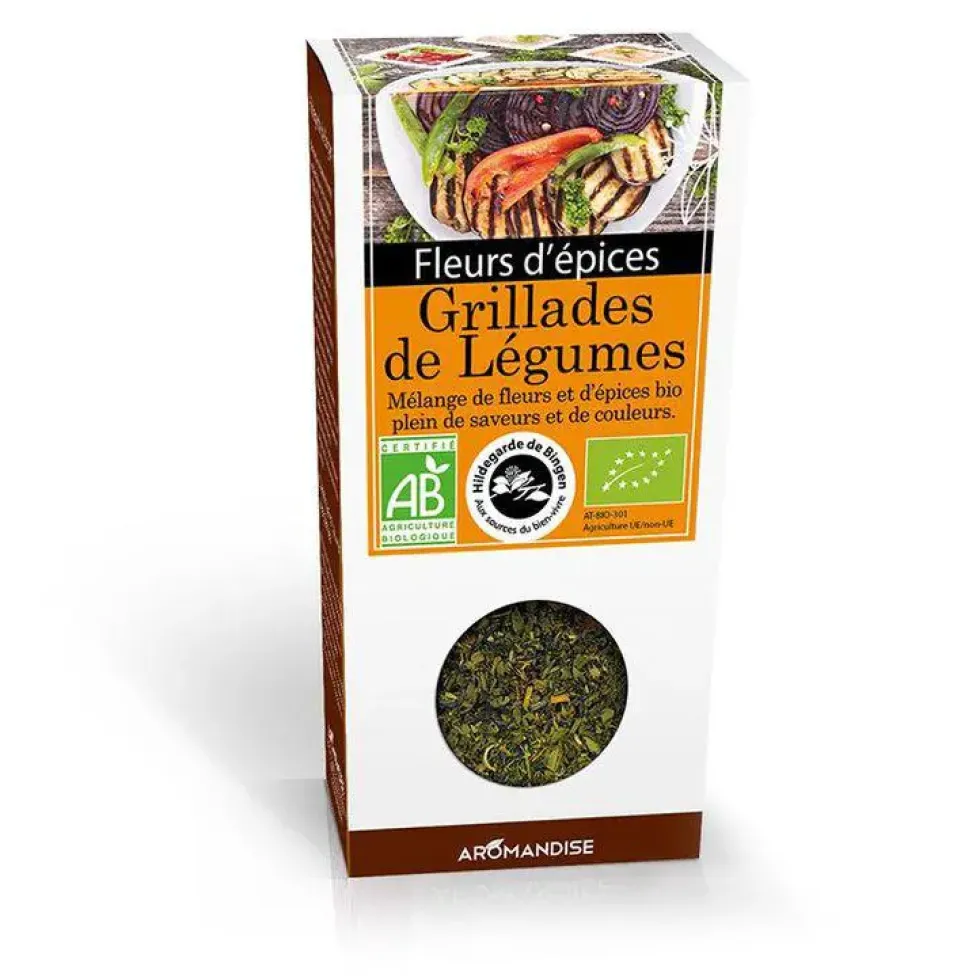 Fleurs d'épices pour grillades de légumes bio en boite marron de 40 g