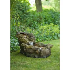 Fontaine Aspen chute d'eau en rochers 105x50x50 cm