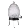 Fontaine en verre transparent forme ananas avec support métal - 10 L