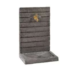 Fontaine murale en béton ciré couleur ardoise Hairie Grandon grand modèle - 74 cm